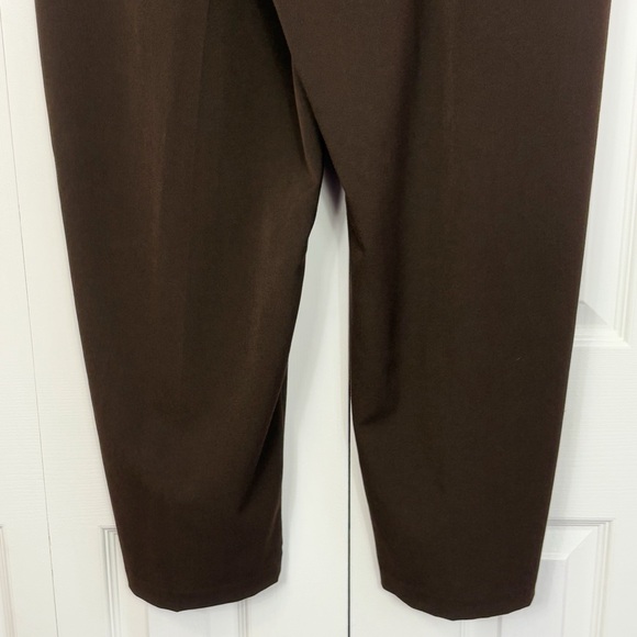 NWT JM Collection Chocolate Brown Pleated High Rise Trousers 18 Short - Picture 16 of 16